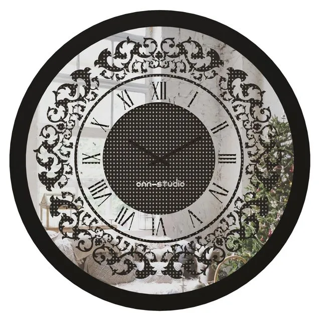 Oversized Wall Clock Contemporary Glamour Bling Modern Luxury Crystal Diamond Rhinestone Glam Floral Round Large Statement Office Home Decor Models: C06-75