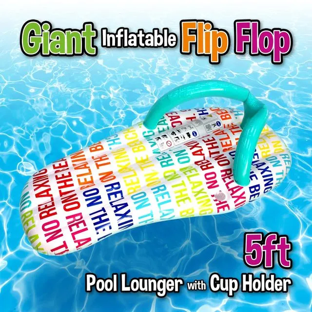 Giant Inflatable Flip Flop Lounger (Text) (5ft)