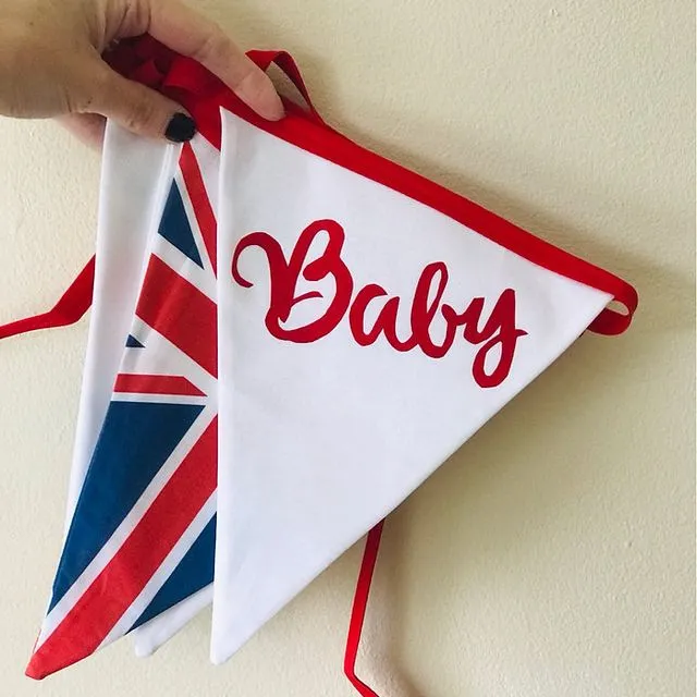 "Baby" announcement bunting