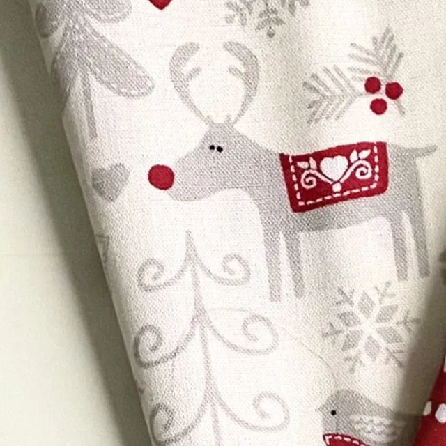 Christmas Dog Bow Tie Grey Reindeer