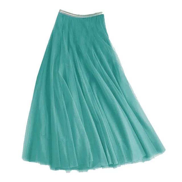 Tulle Layer Skirt in Aqua Green Size Small