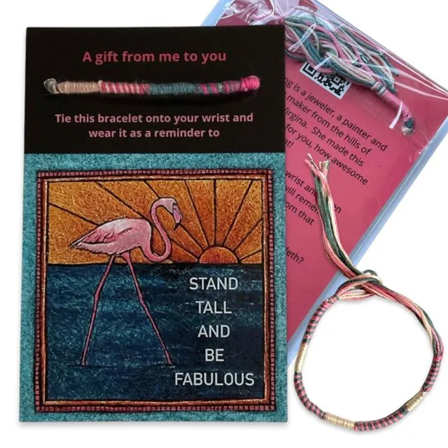 Flat Card with Bracelet / Stand Tall and BE Fabulous