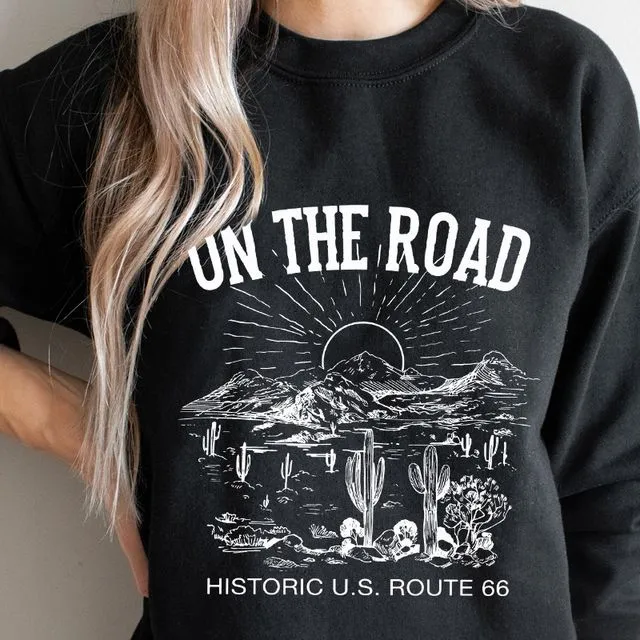 SS3043K -ON THE ROAD Graphic Print Women Top -Packaged 2-2-2 (SML)