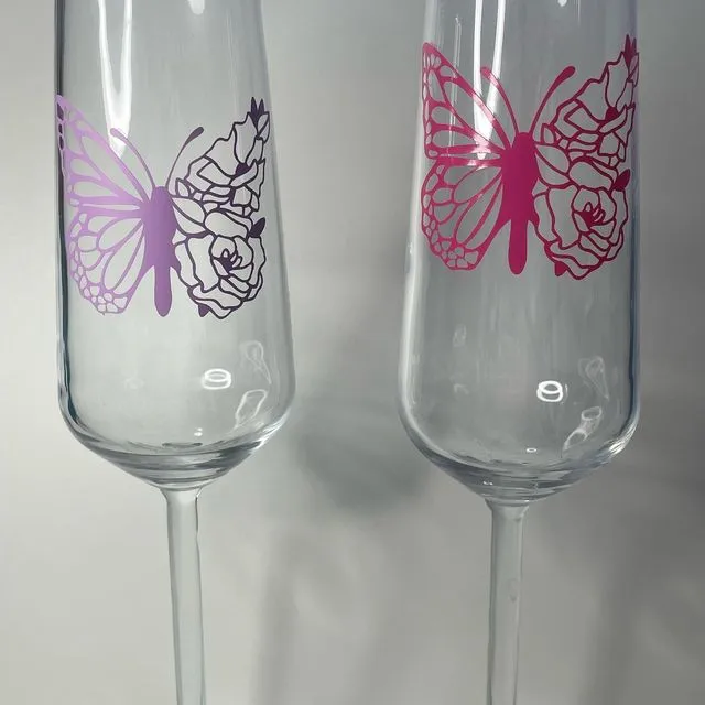Butterfly champagne glass