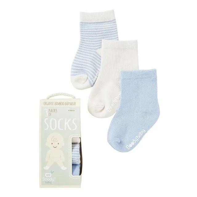 Baby Socks 3-Pack - Chalk/Sky