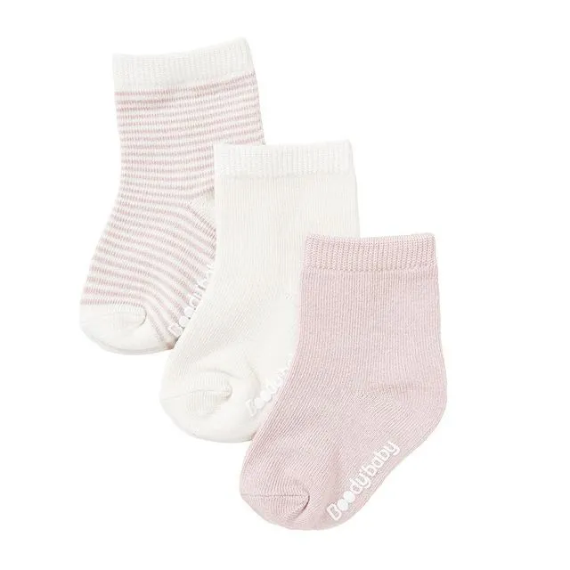 Baby Socks 3-Pack - Chalk/Rose