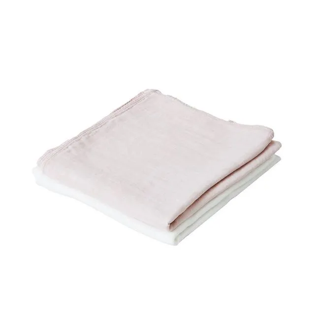 Muslin Wrap for Babies 2-Pack - Chalk/Rose