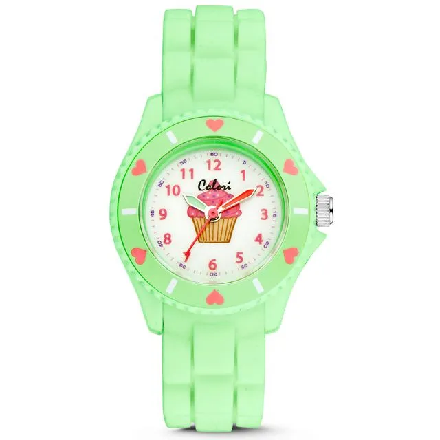 Colori Kidz Watch mint green - cupcake -5-CLK061
