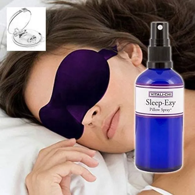 Vitali-Chi Room, Linen, Pillow and Sleeping Spray Made with Lavender and Chamomile Pure Essential Oils with Anti Snoring Device And Sleeping Mask - 100ml