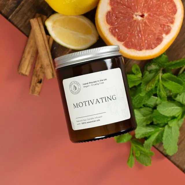 Grapefruit &amp; Peppermint Natural Candle – Motivating