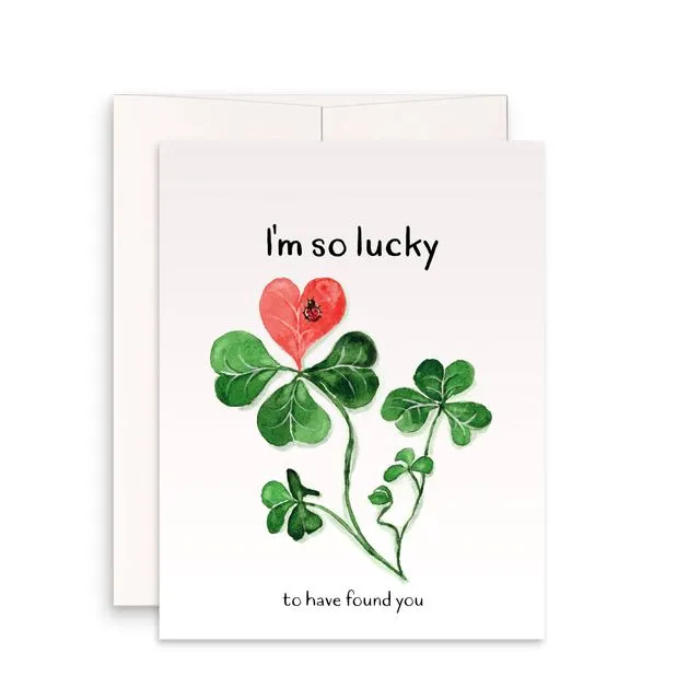 Lucky Clovers Charm - St Patricks Day - Valentines Day Card