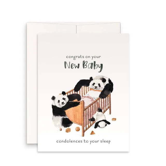 Panda New Parents - Funny Baby Shower Card