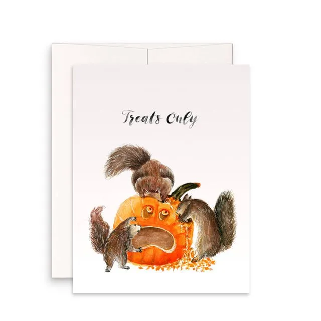 Squirrels Fest Pumpkin - Funny Halloween Card