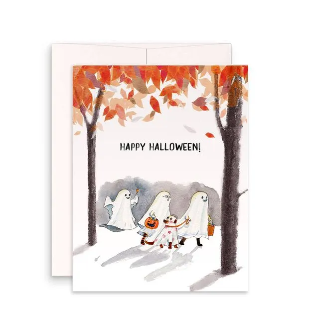 Trick Or Treat Ghost Friends - Funny Halloween Cards