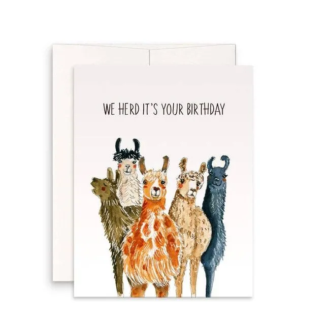 Llamas Friends Herd - Funny Birthday Card