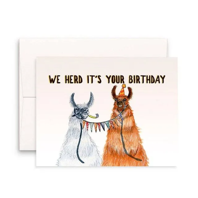 Llamas Birthday Party - Funny Birthday Card