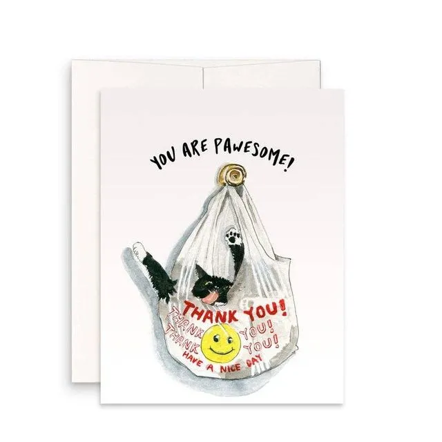 Thank You Bag Cat - Funny Thank You Card