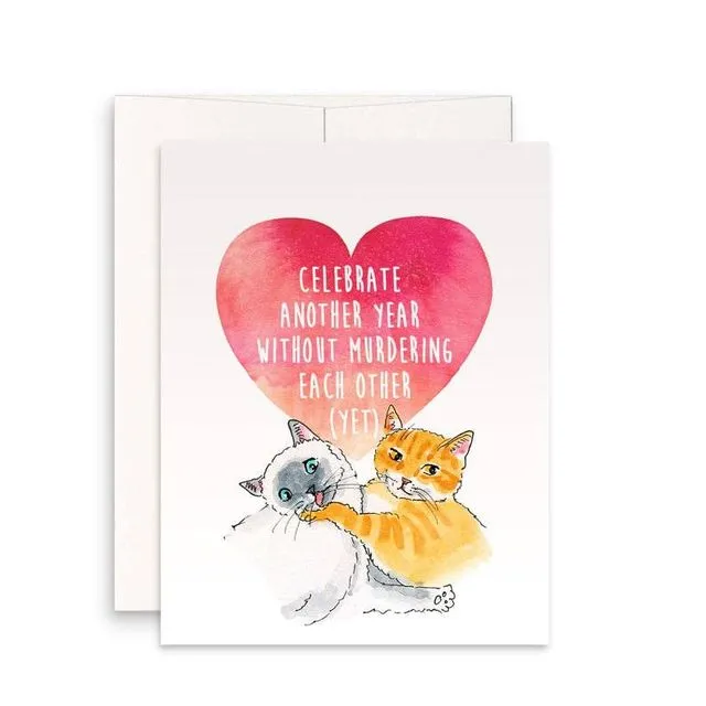 Murder Cats Couple - Funny Anniversary Card