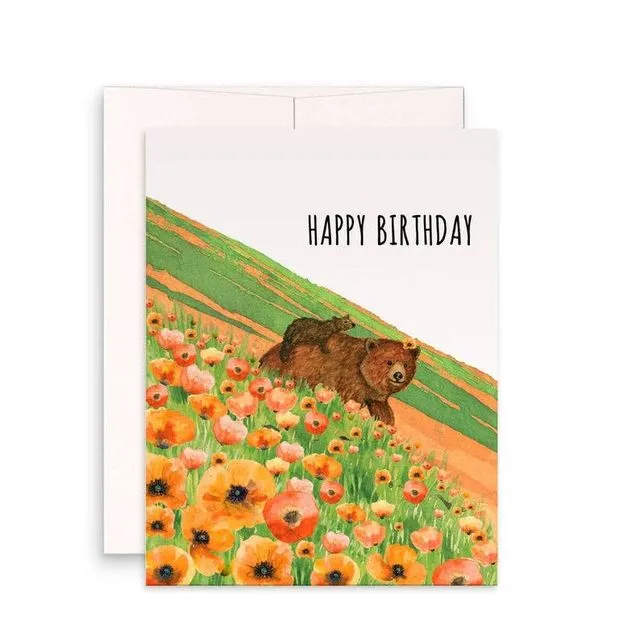 Poppies Field Bears - Funny Birthday Card