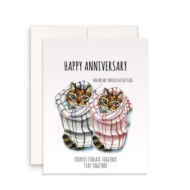 Burrito Cats Pandemic Stay At Home - Funny Anniversary Card