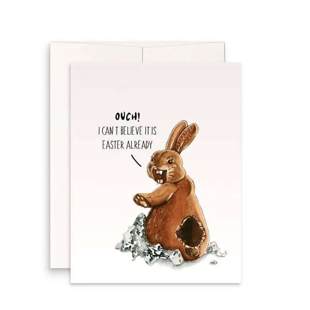Bitten Chocolate Bunny - Funny Easter Card
