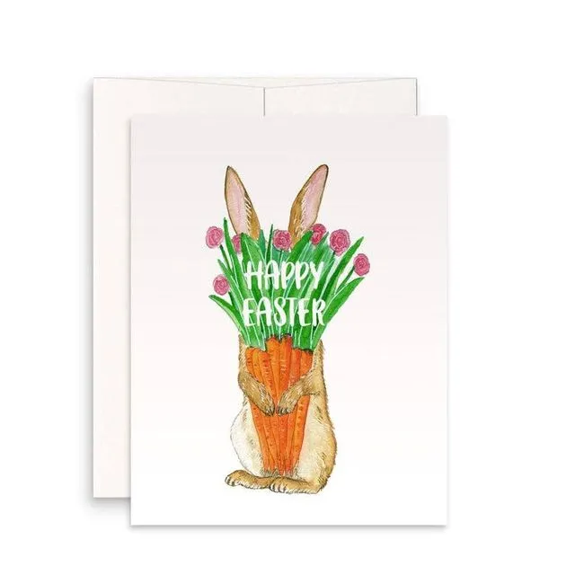 Carrot FLower Bunny - Funny Easter Card