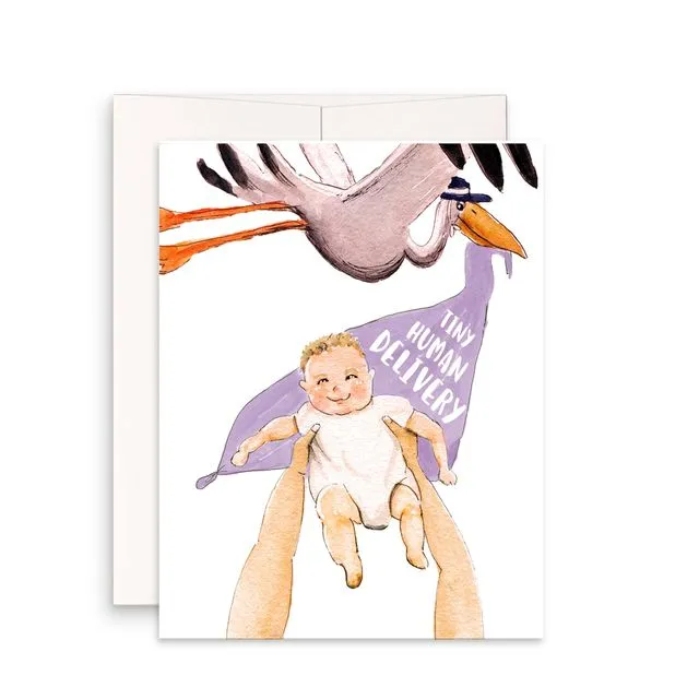 Stork Baby Deliver Light - Funny New Baby Card