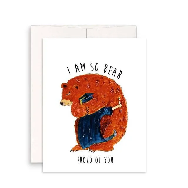 Grizzly Bear Hug Grad - Graduation Card