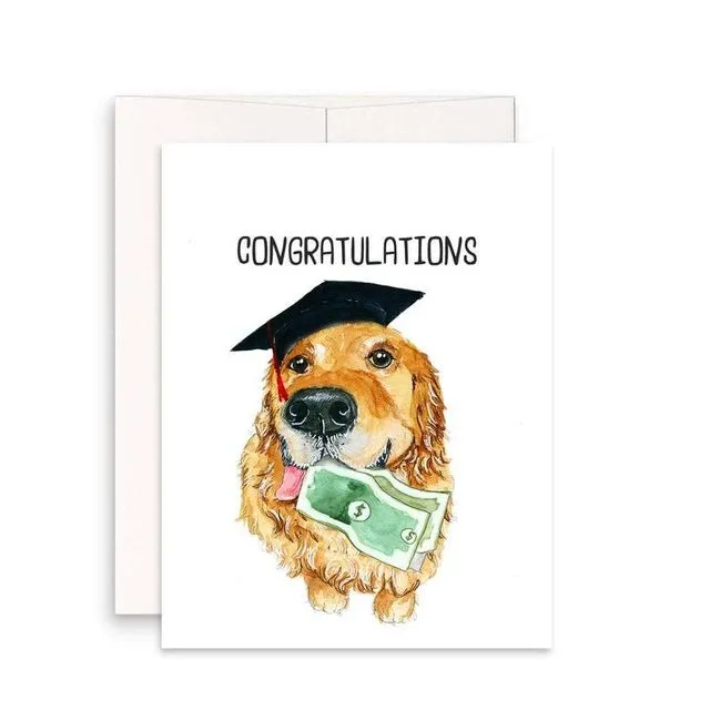 Dog Grad Cash - Funny Graduation Card