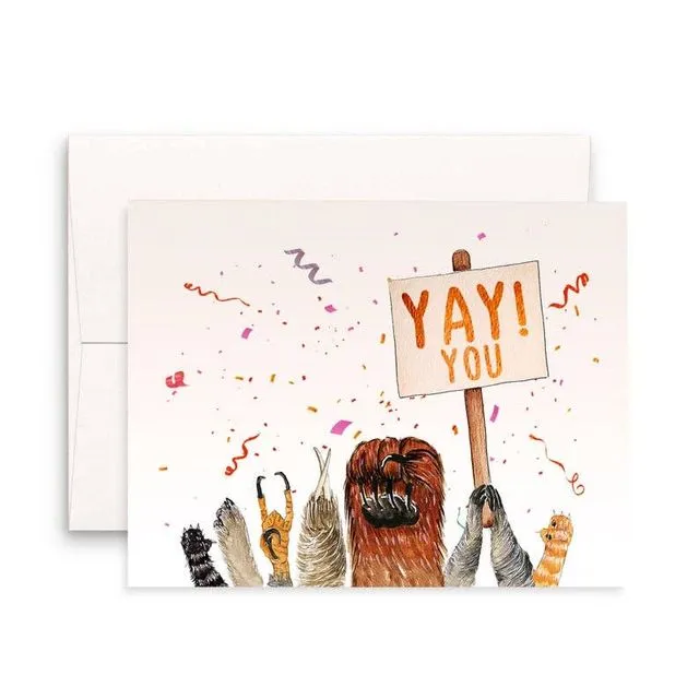 Animal Paw Yay You - Funny Encouragement Card