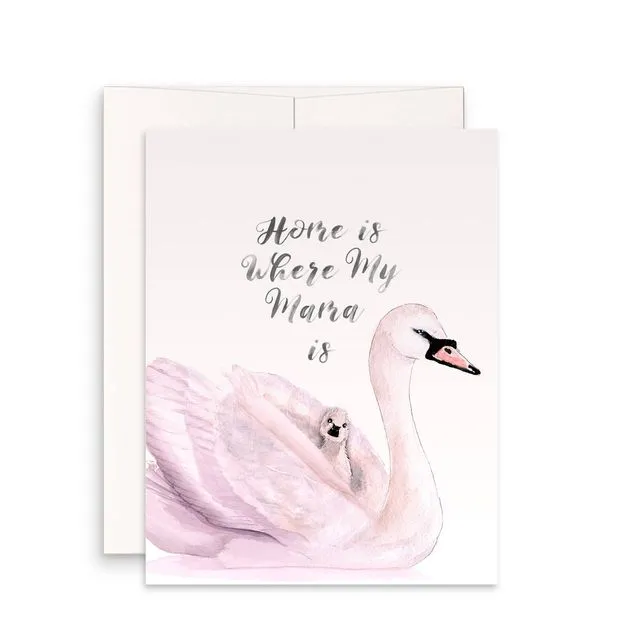 Swan Mom And Baby - Mothers Day Card