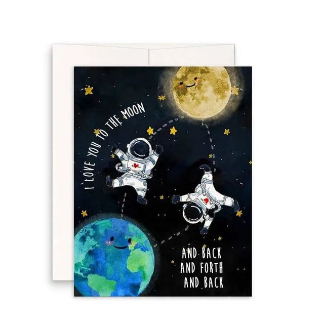 Love You To Moon - Funny Anniversary Card