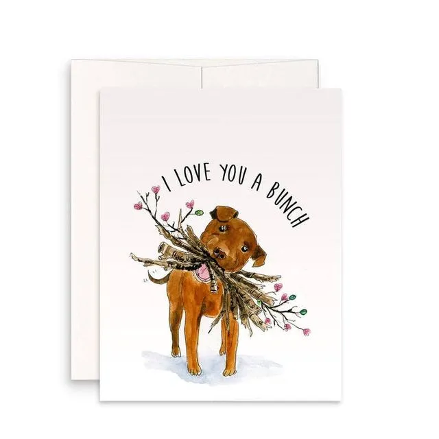 Pitbull Love Bunch - Funny Valentines Day Card