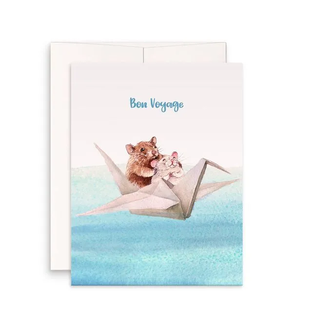 Bon Voyage Mouse - Goodbye Card