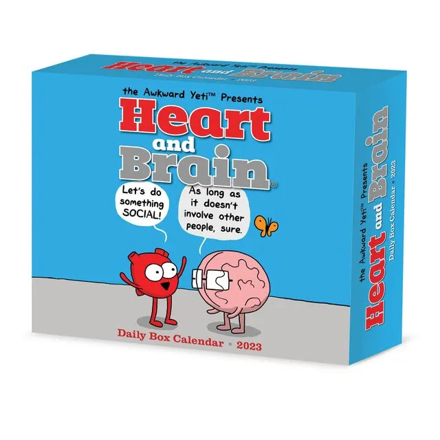 Heart & Brain by the Awkward Yeti 2023 6.2" x 5.4" Box Calendar