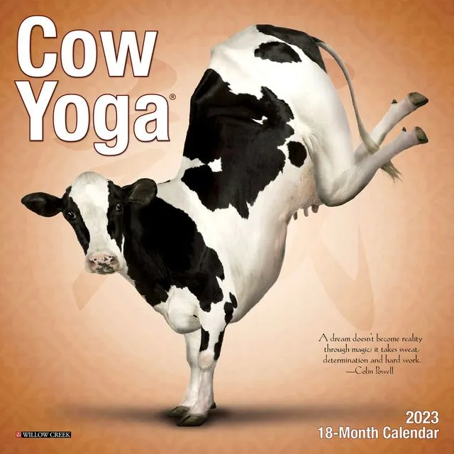 Cow Yoga 2023 7" x 7" Mini Wall Calendar