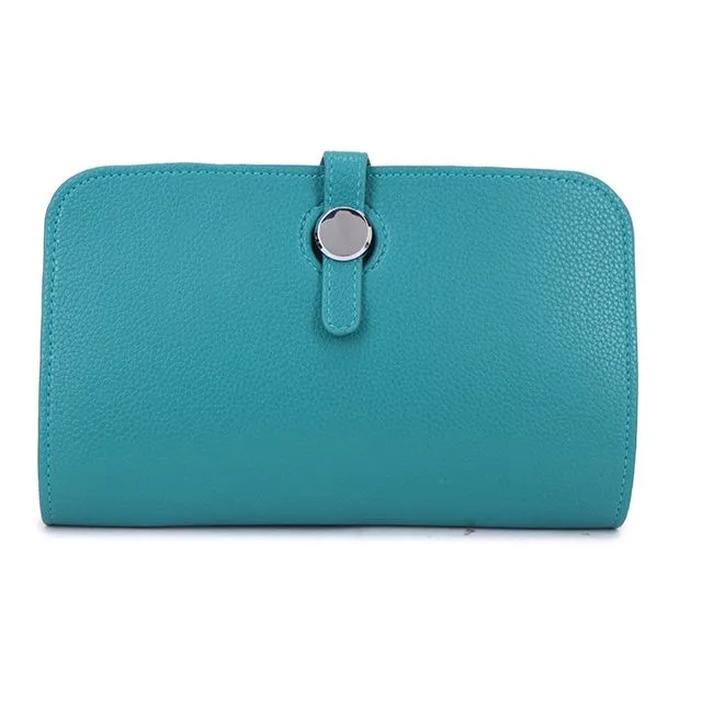 New Colour PU Leather Wallet for Women Zipper Purse - L12300 teal