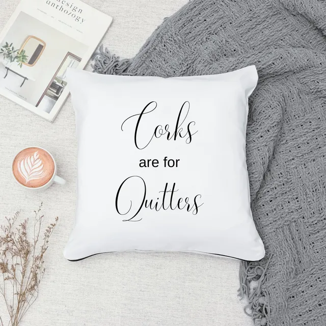 Funny Pillow Cover - Corks for Quitters