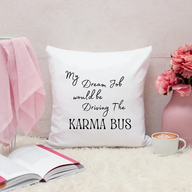 Funny Pillow Cover - Karma Bus