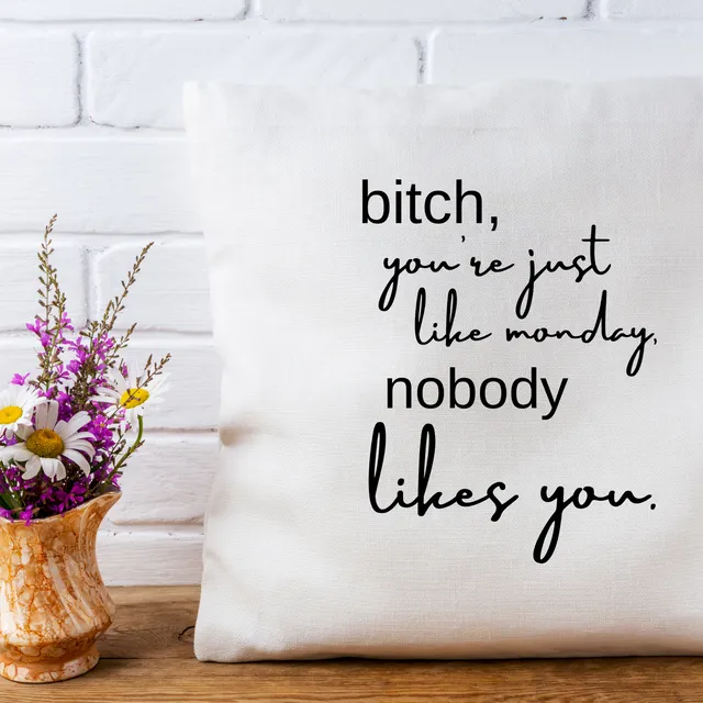 Funny Pillow Cover - Like Monday