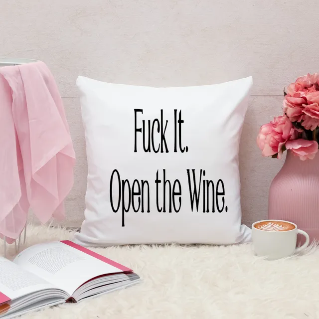 Funny Pillow Cover - Open Wine