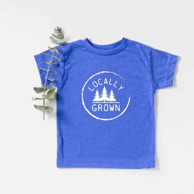 Locally Grown Toddler Graphic Tee in Heather Columbia Blue #383