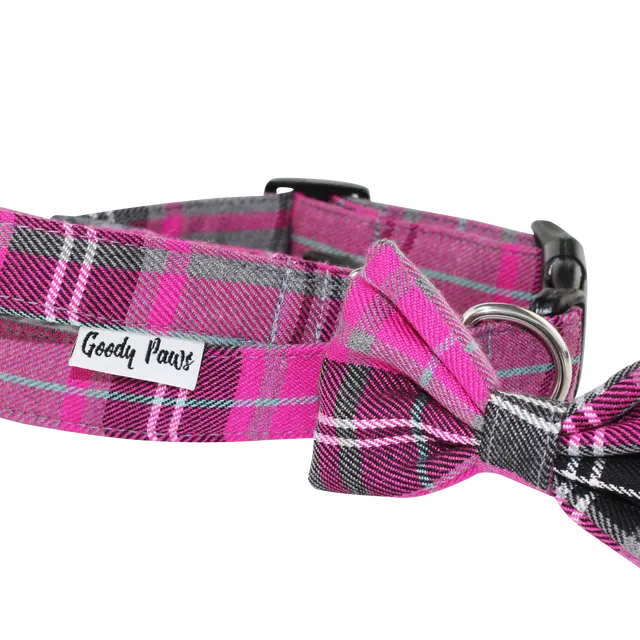 Pink Tartan Bow Tie