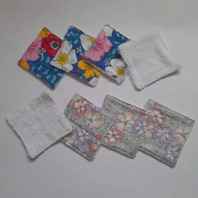 Floral Reusable Bamboo Make Up Wipes - Set of 5