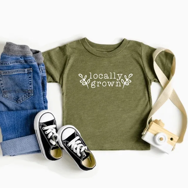 Locally Grown Toddler Graphic Tee in Olive Triblend #75