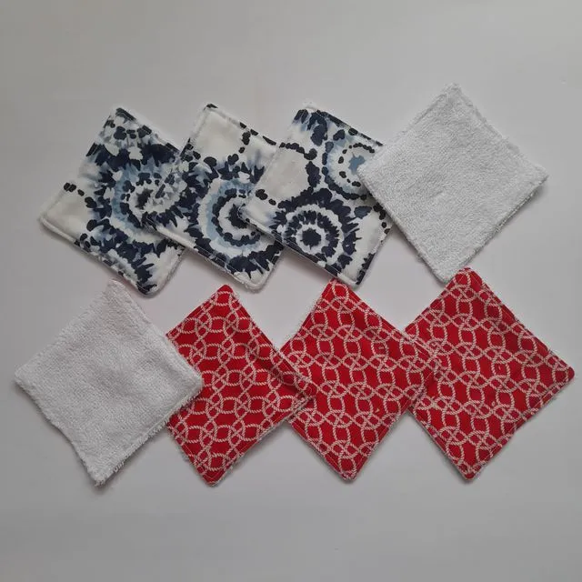 Patterned Reusable Bamboo Make Up Wipes-Set of 5