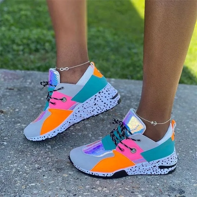Platform Raised Leopard-print Sneakers For Women