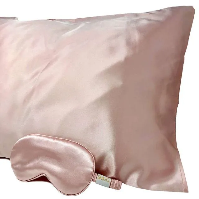Satin Sleep Mask & Pillowcase Set - Pink