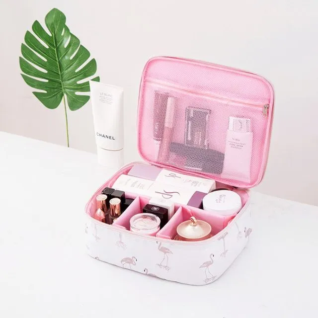 Everyday Cosmetic Bag - White Flamingo