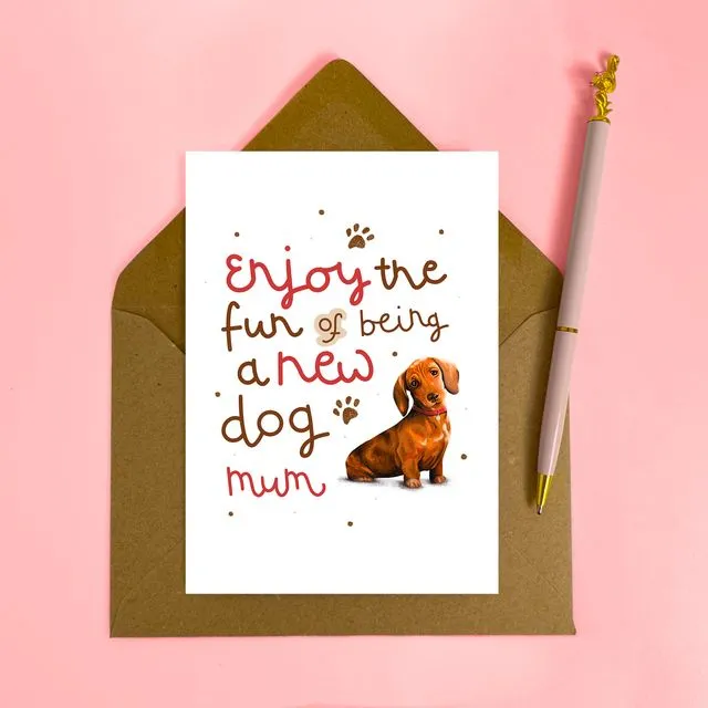 New dog mum dachshund card